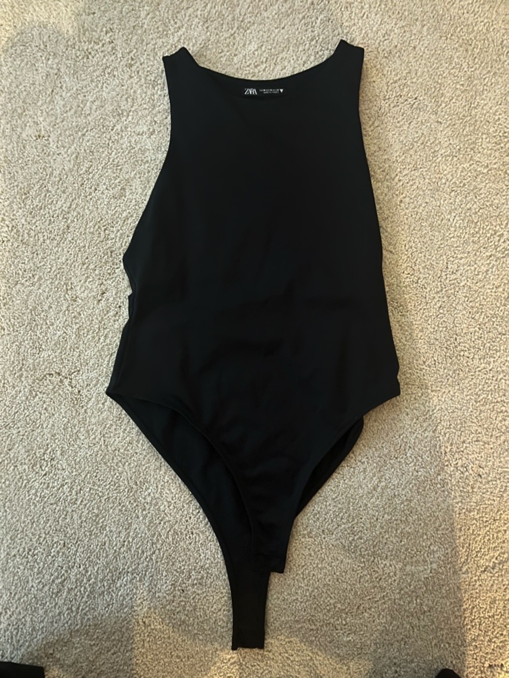 ZARA Black High Neck Bodysuit size M